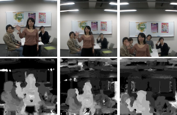 Output synthesized images and depth maps